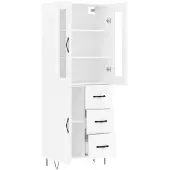 vidaXL Highboard Weiß 69,5x34x180 cm Holzwerkstoff