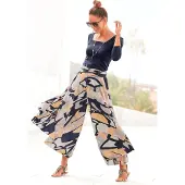 LASCANA Hosenrock "mit extra weitem Bein" grafischer Druck, Culotte, weites Bein, Sommerhose, Schlupfhose