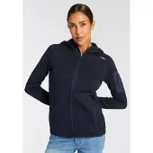 CMP Strickfleecejacke "KNITTED MELANGE HOODY WOMAN HOODY JACKET" mit Kapuze mit Reißverschlusstaschen, atmungsaktiv, schnell trocknend