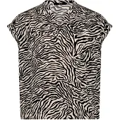 Zero Schlupfbluse "Schlupfbluse mit Animalprint", Damen, Gr. 34, bunt (cream, schwarz), Obermaterial: 100% Viskose CV., Blusen Schlupfbluse