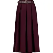 Zero Baumwollrock mit Gürtel in Dark Aubergine | Gr.: 38