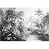 WALLARENA FOTOTAPETE Dschungel Schwarz Weiß Vlies Tapete Wohnzimmer 200x140