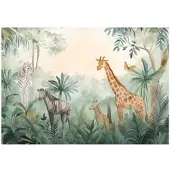 WALLARENA FOTOTAPETE Kinderzimmer Tiere Wald Tapete Kinder 300x210