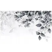 WALLARENA FOTOTAPETE Blätter Schwarz und Weiß Wohnzimmer 400x280