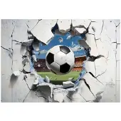 WALLARENA FOTOTAPETE Kinderzimmer Junge 3D Fußball Vlies Tapete 200x140