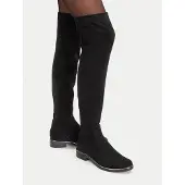 Caprice Damen Stiefel Langschaft Overknee Textil Stretch Absatz Trend 9-25510-41, Größe:38 EU, Farbe:Schwarz