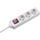 Bachmann SELLY Steckdosenleiste 3x Schutzkontakt, Schalter, weiß, 1,5 m