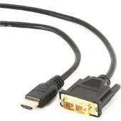 Gembird 1.8m, HDMI/DVI, M/M, 1,8 m, HDMI, DVI-D, Gold, Schwarz, Männlich/Männlich