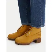 Timberland Schnürstiefelette "Kinsley", Damen, Gr. 39,5, gelb (wheat, braun), Leder, Synthetik, Schuhe Schnürstiefelette, Winterschuhe, Winterstiefel, Schnürboots, Winterboots, wasserdicht