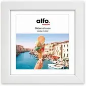 Alfo. Amalfi 30x30 cm, weiß mit Passepartout 15x15 cm, Holzrahmen