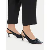 Caprice Damen Pumps spitz aus Leder mit Slingback Riemen 9-29600-46, Größe:38.5 EU, Farbe:Blau