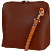 Toscanto Umhängetasche, Schultertasche Leder braun, dunkelbraun ca. 17cm | Gr.: onesize