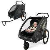 509 Crew 509 C-ROO Kinderfahrradanhänger nachtgrau, 2-in-1 Fahrradanhänger