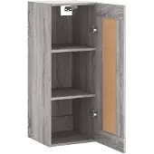 vidaXL Wandschrank Grau Sonoma 34,5x34x90 cm Holzwerkstoff