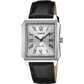 Casio MTP-B190L-7BVER Herren-Armbanduhr mit Lederband Schwarz