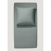 Hessnatur Satin Spannbettlaken in salbei | Gr.: 180-200 x 200 cm