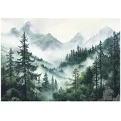 WALLARENA FOTOTAPETE Wald im Nebel Wohnzimmer Vlies Tapete 300x210