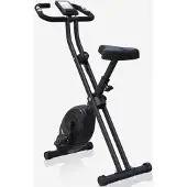 Gorilla Sports Heimtrainer Fahrrad X-Frame Stahlrahmen klappbar – 8 Widerstandsstufen, belastbar bis 110 kg – Hometrainer, Ergometer Fahrrad