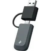TP-LINK ARCHER TBE230U, Kabelgebunden, USB Type-A/USB Type-C, Ethernet, Wi-Fi 7 (802.11be), 2882 Mbit/s, Schwarz, Grau