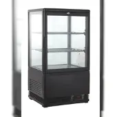 GastroHero Kühlvitrine ECO – 58 Liter, schwarz, mit LED-Beleuchtung und 2 höhenverstellbaren Rosten, energiesparend, ideal für Gastronomie & Verkauf