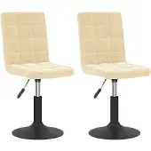 vidaXL Esszimmerstühle 2 Stk. Drehbar Creme Samt