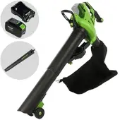 Greenworks GD48BVIIK4- Akku-Laubbläser/Laubsauger, 48V/4Ah