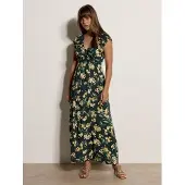 Apricot Maxikleid "Jasmine Maxikleid in Wickeloptik" mit Blumenmuster