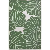 Homescapes Outdoor Teppich wetterfest grün-weiß 120x180 cm, Gartenteppich Ada floral gemustert, Balkonteppich wendbar