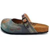 Calceo Damen Clogs CAL2204 mit Ethno-Muster 42