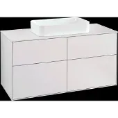 Villeroy & Boch V&B Waschtischunterschrank Wandbeleuchtung Finion 120x60,3cm, Abd.-Pl. wh. m, wh. m Lac