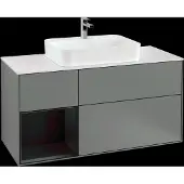 Villeroy & Boch V&B Waschtischunterschrank Wandbeleuchtung Finion 120cm, Pl w m, Rg l b m Lac, Oli. m Lac