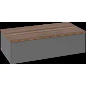 Villeroy & Boch Villeroy und Boch Antao Sideboard L40002GK mit Beleuchtung, 1 Auszug, 1000 x 268 x 500 mm, Front ohne Struktur, Anthracite Matt Lacquer / Warm Walnut