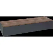 Villeroy & Boch Antao L42 Sideboard, Midnight Blue Matt Lacquer / Warm Walnut, 1600x268x500 mm