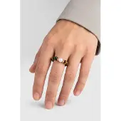 Purelei Anxiety Tiger‘s Eye Pearl Ring Mit Perle Gold / M/l Größe: M-L | Ringe Outlet | Damen | Weiß