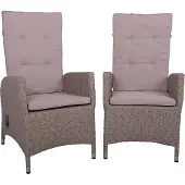 Garden Pleasure 2er Set Stuhl BRAGA weidenbraun, Auflage creme Set 01