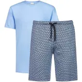 Mey Schlafanzug Herren Baumwolle blau gemustert, XL 810657-0002-09970