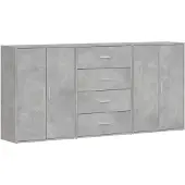 vidaXL Sideboards 3 Stk. Betongrau 60x31x84 cm Holzwerkstoff