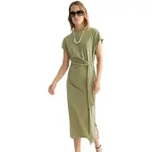 Scotch & Soda Ufu01425t Kurzarm Midi-kleid
