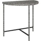 vidaXL Gartentisch Grau 80x50x75 cm Poly Rattan