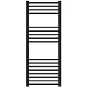 LuxeBath Badheizkörper 500x1200mm Schwarz Gebogen mit Heizstab 1200W