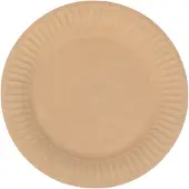 Kangaro Papp-Teller, rund, Durchmesser: 190 mm, braun Einwegteller, aus stabilem Karton, lebensmittelecht
