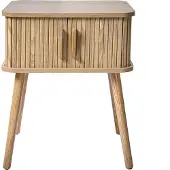 CALICOSY NACHTTISCH mit Eichenmuster 2 Schiebetüren H59 cm - Ernest