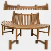CLP Baumbank Male 206cm halbrund mit Rückenlehne | Farbe braun