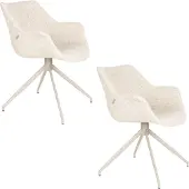 Zuiver Doulton Esszimmerstuhl mit Armlehnen Beige - 2 er Set