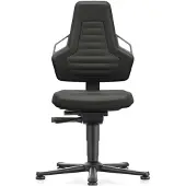 BIMOS Arbeitsdrehstuhl Nexxit Bodengleiter Supertec-Gewebe schwarz Grifffarbe grau 450-600 mm