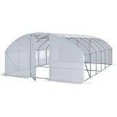 TOOLPORT Premium Foliengewächshaus 4x6m PE Plane 180g/m² weiß transparent