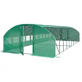 TOOLPORT Premium Foliengewächshaus 4x10m PE Plane 180g/m² grün transparent