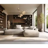 DELIFE Ecksofa Freestyle Pure 310x200 cm Webstoff Soft Beige