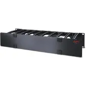 APC Horizontaler Kabelmanager, 2 HE x 6 Zoll tief, einseitig mit Abdeckung, Kabelmanagementtafel, Schwarz, 1 kg