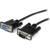 StarTech.com Serielles DB9 RS232 Verlängerungskabel 50cm- DB9 RS 232 Kabel Verlängerung - St/Bu, Schwarz, 0,5 m, DB-9, DB-9, Männlich, Weiblich